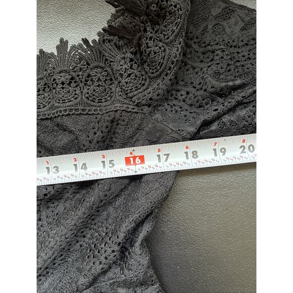 Double Crazy Mini Dress Large Black Lace Up Corset Babydoll Dark Fairy Coquette - Picture 10 of 12